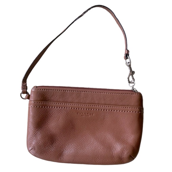 COACH Park Saddle Brown Leather Wristlet Clutch - Picture 9 of 16